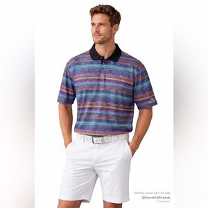 Bugatchi Uomo XL Multicolor Striped Short Sleeve Golf Polo Shirt